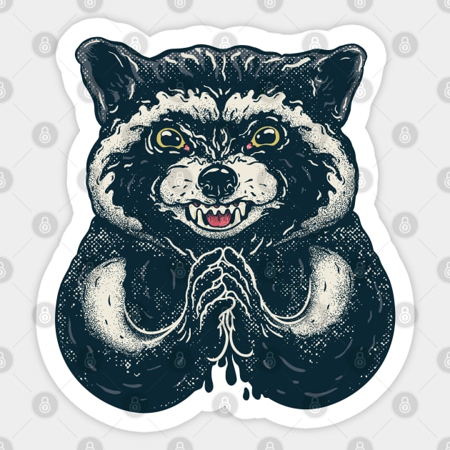 Evil Raccoon Sticker by anycolordesigns